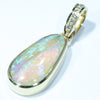 10k Gold - Solid Queensland Crystal Opal - Natural Diamonds