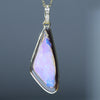 Natural Australian Boulder Opal Gold and Diamond Pendant