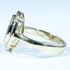 Australian Solid Boulder Opal and Diamond Gold Ring - Size 7.5 US Code EM228