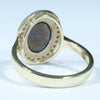 Australian Solid Boulder Opal and Diamond Gold Ring - Size 7.5 US Code EM228