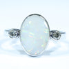 Lightning Ridge Solid White Opal and Diamond 14k White Gold Ring - Size 7.75 US Code - EM1271