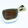 Natural Australian Boulder Opal Gold Pendant (14mm x 11.5mm) Code - AA79