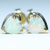 Coober Pedy Heart shaped Crystal Opal 14K Gold Earrings (5.5 x 5.5mm) Code EE61