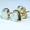 Coober Pedy Heart shaped Crystal Opal 14K Gold Earrings (5.5 x 5.5mm) Code EE61
