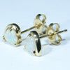 Coober Pedy Heart shaped Crystal Opal 14K Gold Earrings (5.5 x 5.5mm) Code EE61