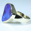 Queensland Soild Boulder Opal Gold Ring - Size 7.25  US Code - EM213