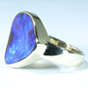Natural Blue Boulder Opal Gold Ring