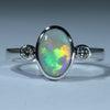 Lightning Ridge Soild Opal White Gold Ring 