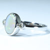 Lightning Ridge Solid Dark Opal and Diamond 14k White Gold Ring - Size 6.75 US Code - EM211