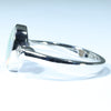 Lightning Ridge Solid Dark Opal and Diamond 14k White Gold Ring - Size 6.75 US Code - EM211