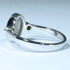 Lightning Ridge Solid Dark Opal and Diamond 14k White Gold Ring - Size 6.75 US Code - EM211