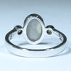 Lightning Ridge Solid Dark Opal and Diamond 14k White Gold Ring - Size 6.75 US Code - EM211