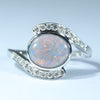 Lightning Ridge Solid Dark Opal White Gold  Ring 