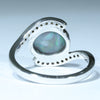 Lightning Ridge Solid Dark Opal and Diamond 14k White Gold Ring - Size 6.75 US Code - EM208