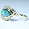 Natural Solid Australian Boulder Opal and Diamond Gold Ring - Size 6.25 US Code - EM214