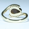 Natural Solid Australian Boulder Opal and Diamond Gold Ring - Size 6.25 US Code - EM214