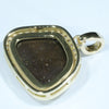 Natural Australian Boulder Opal and Diamond 18K Gold Pendant (15mm x 11mm) Code - AA71