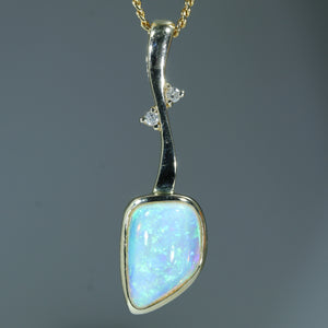 Australian Crystal Opal Gold Pendant  - 14k Gold
