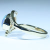 Natural Australian Solid Dark Opal and Diamond Gold Ring - Size 7.5 US Code  AA75