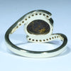 Natural Solid Australian Boulder Opal and Diamond Gold Ring - Size 7 US Code - AA74