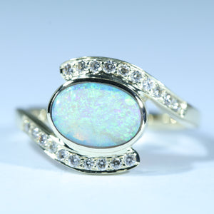 Lightning Ridge Crystal Opal Gold Ring