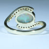 Lightning Ridge Crystal Opal and Diamond Gold Ring - Size 6.75 US Code - AA72