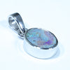 Australian Boulder Opal Silver Pendant with Silver Chain (9mm x 7mm) Code - FF266