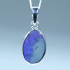 Natural Australian Boulder Opal Silver Pendant