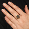 Natural Solid Australian Boulder Opal and Diamond Gold Ring - Size 7.5  US Code - EM180