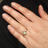 Lightning Ridge Crystal Opal and Diamond Gold Ring - Size 6.25 US Code - EM182