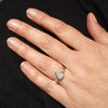 Natural Solid Australian Boulder Opal and Diamond Gold Ring - Size 6.5  US Code - EM188