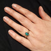 Natural Solid Australian Boulder Opal and Diamond Gold Ring - Size 6  US Code - EM186