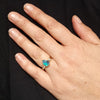 Lightning Ridge Black Crystal Opal and Diamond Gold Ring - Size 6.25 US Code - EM227