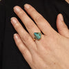 Queensland Soild Boulder Opal Gold Ring - Size 6.75 US Code - AA73
