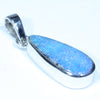 Australian Boulder Opal Silver Pendant with Silver Chain (16.5mm x 7mm) Code - FF246