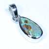 Australian Boulder Opal Silver Pendant with Silver Chain (11mm x 6mm) Code - FF245