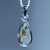 Natural Australian Boulder Opal Silver Pendant