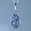 Natural Australian Boulder Opal Silver Pendant