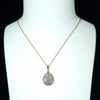 Lightning Ridge Dark Opal and Diamond Gold Pendant (13.5mm x 11.5mm ) Code - AA148