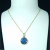 Australian Boulder Opal Matrix and Diamond  Gold Pendant (14.5mm x 14.5mm) Code - ESP154