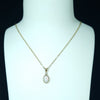 Lightning Ridge Solid White Opal and Diamond 10k Gold Pendant (7mm x 5mm ) Code - AA111