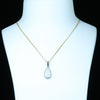 Coober Pedy White Opal Gold Pendant (14mm x 7mm ) Code - AA138
