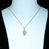 Natural Australian Boulder Opal and Diamond 18K Gold Pendant (10mm x 6.5mm) Code - AA78
