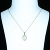 Coober Pedy Crystal Opal and Diamond  Gold Pendant (12mm x 9mm ) Code - AA123