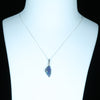 Lightning Ridge Black Opal and Diamond 14k White Gold Pendant (15mm x 10mm) Code - AA60