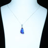 Queensland Boulder Opal and Diamond 14k White Gold Pendant (16mm x 10mm) Code - AA59
