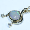 Coober Pedy Dark Opal and Diamond Gold Pendant (8mm x 7mm) Code - AA42