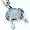 Coober Pedy Dark Opal and Diamond Gold Pendant (8mm x 7mm) Code - AA42