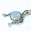 Coober Pedy Dark Opal and Diamond Gold Pendant (8mm x 7mm) Code - AA42