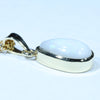 Coober Pedy White Opal Gold Pendant (11.5 mm x 7mm ) Code - AA102